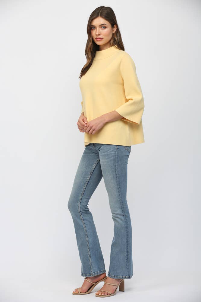 MOCK NECK PULLOVER SWEATER/BELL SLEEVE VA-35