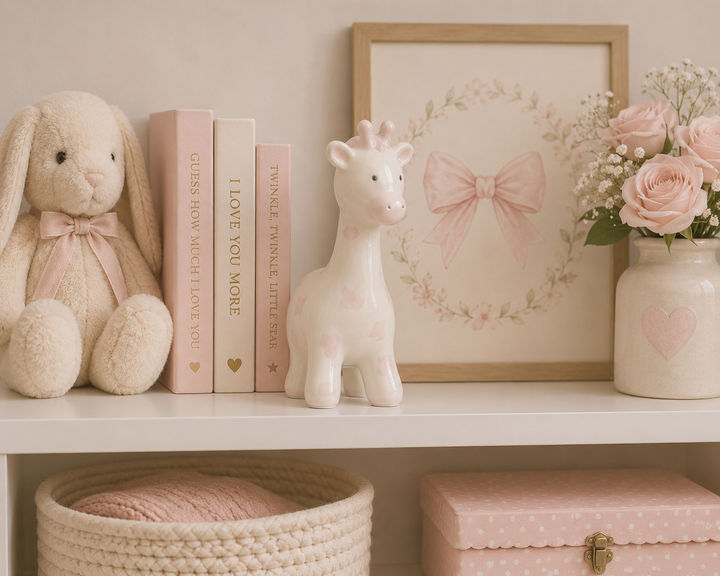Pink Spotted Giraffe Piggy Bank
