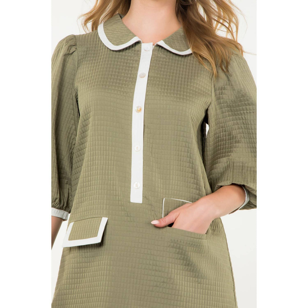 Long Sleeve Textured Midi Dress
