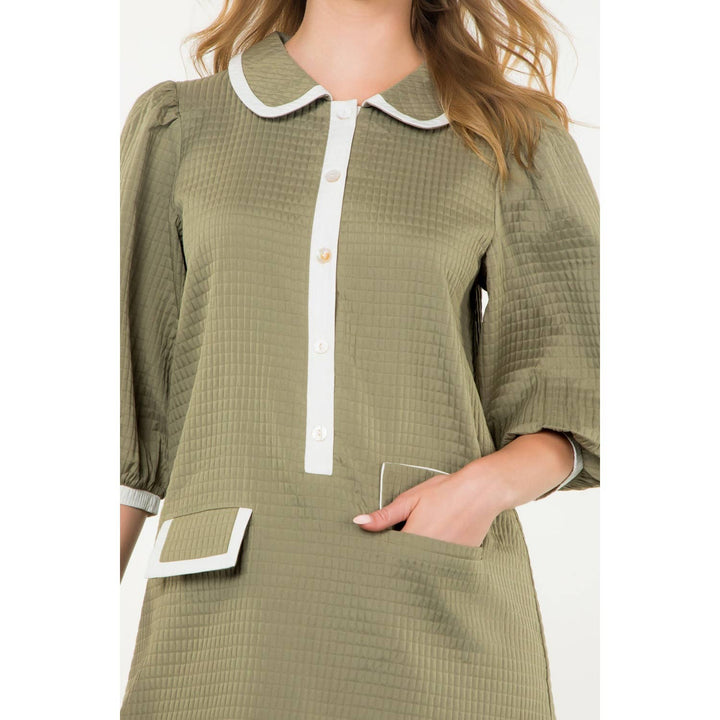 Long Sleeve Textured Midi Dress