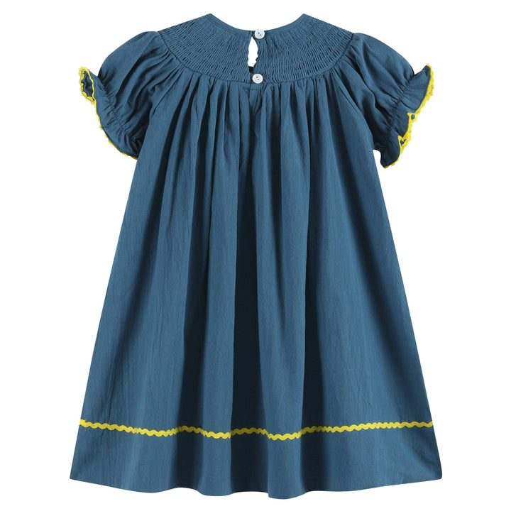 Lil Cactus Cobalt Blue Turkey Bishop Dress