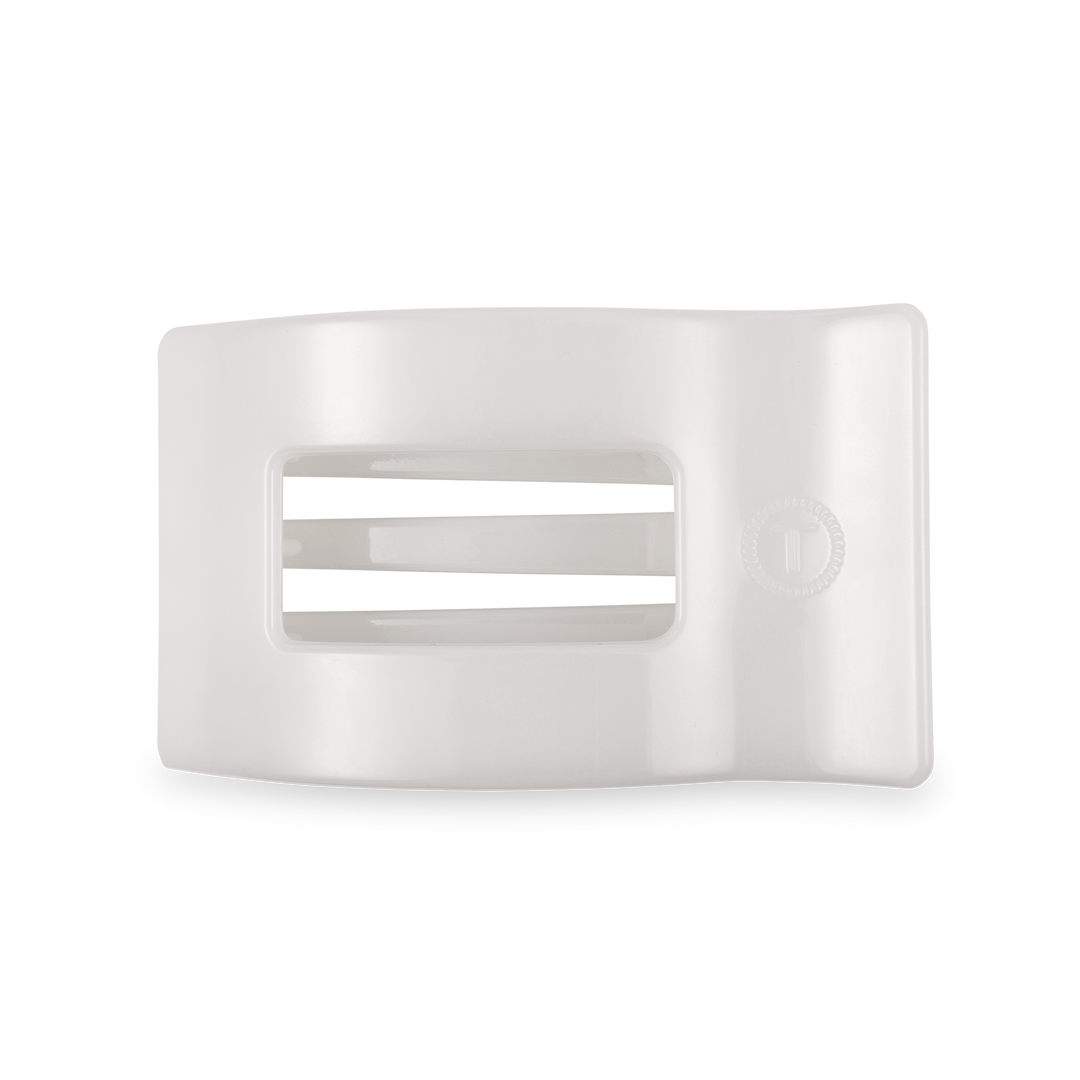 Teleties Flat Rectangle Hair Clip | Medium | Coconut White