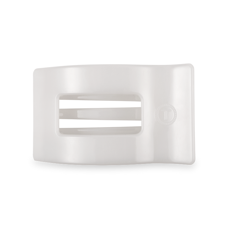 Teleties Flat Rectangle Hair Clip | Medium | Coconut White