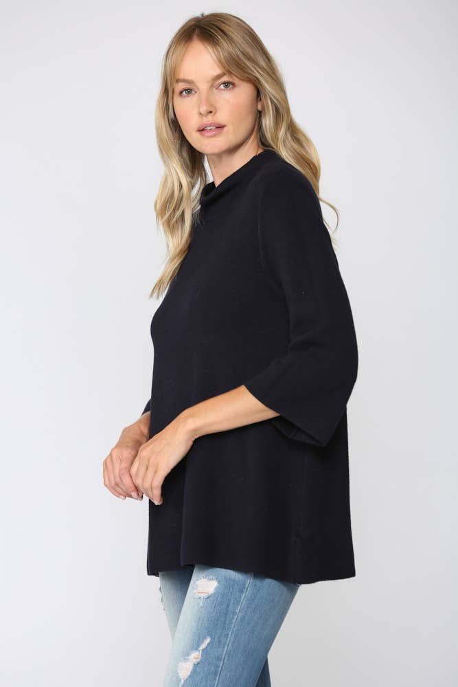 MOCK NECK PULL OVER SWEATER/BELL SLEEVE VA-35