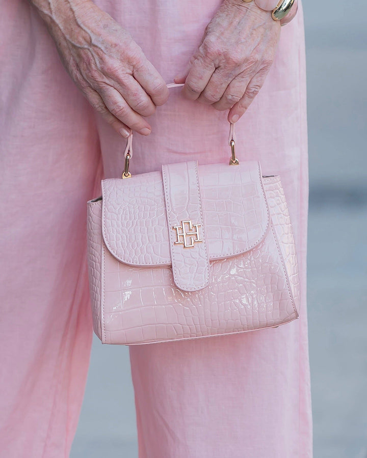 Caroline Hill Tucker Handbag Blush Patent EC