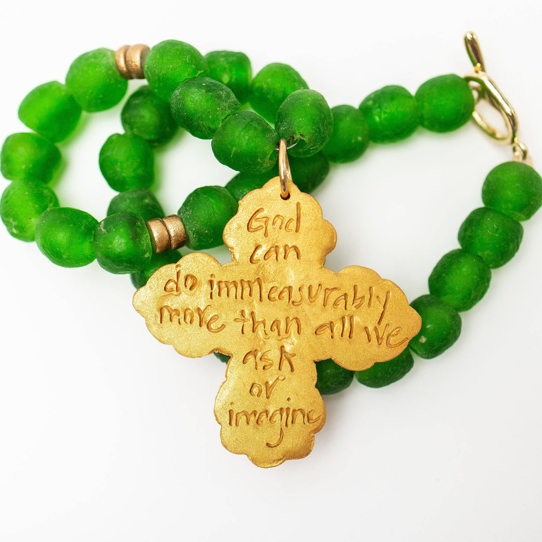 Hidden Truth Jewelry Green African Glass with Susie Cross