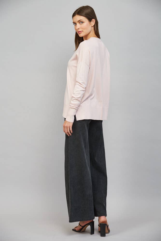 Fate Ivory Relaxed Fit Crew Neck Sweater