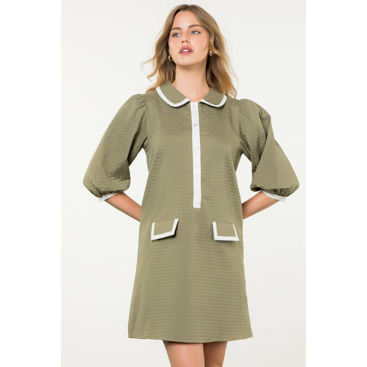 Long Sleeve Textured Midi Dress