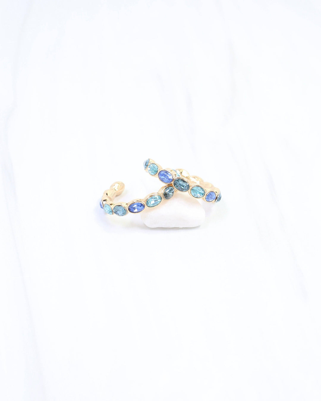 Karter Jeweled Hoop Earring- Blue Multi