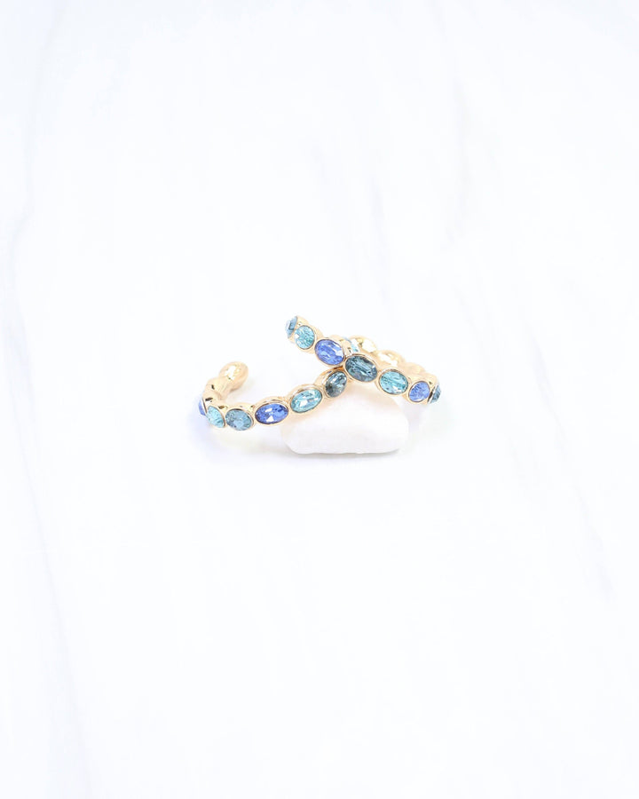 Karter Jeweled Hoop Earring- Blue Multi
