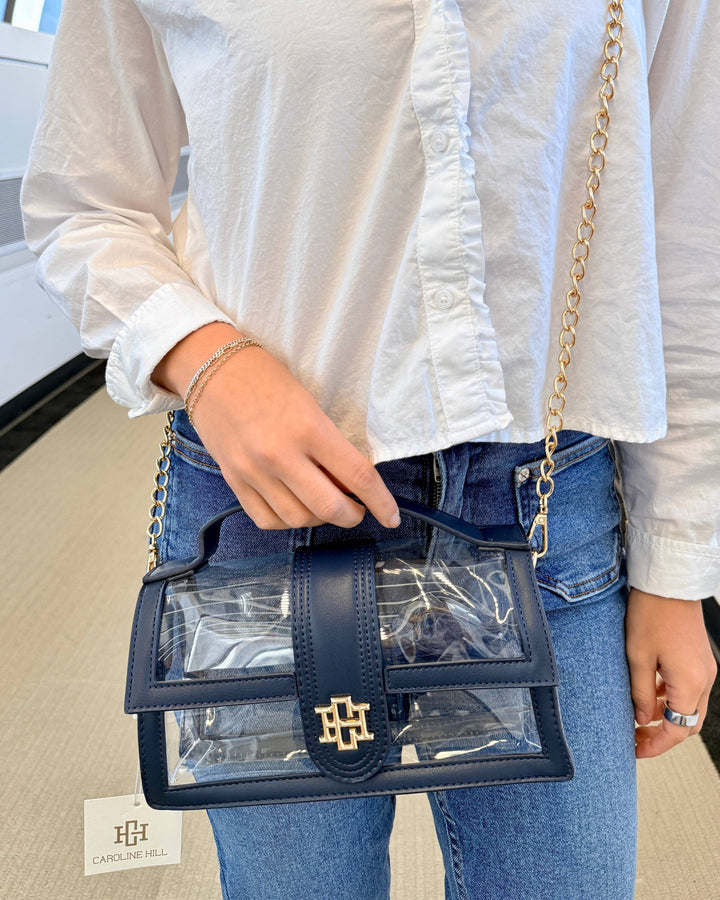 Caroline Hill Grace Clear Bag-Navy