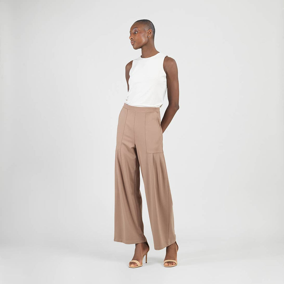 Clara Sun Woo Soft Rayon Knit Wide Leg Pant