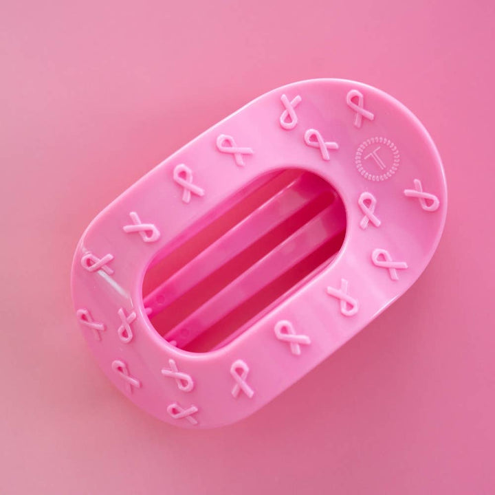 Teleties Pink Ribbon | Medium | Flat Round Clip