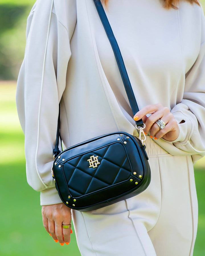 Caroline Hill Sloane Studded Crossbody Black LD