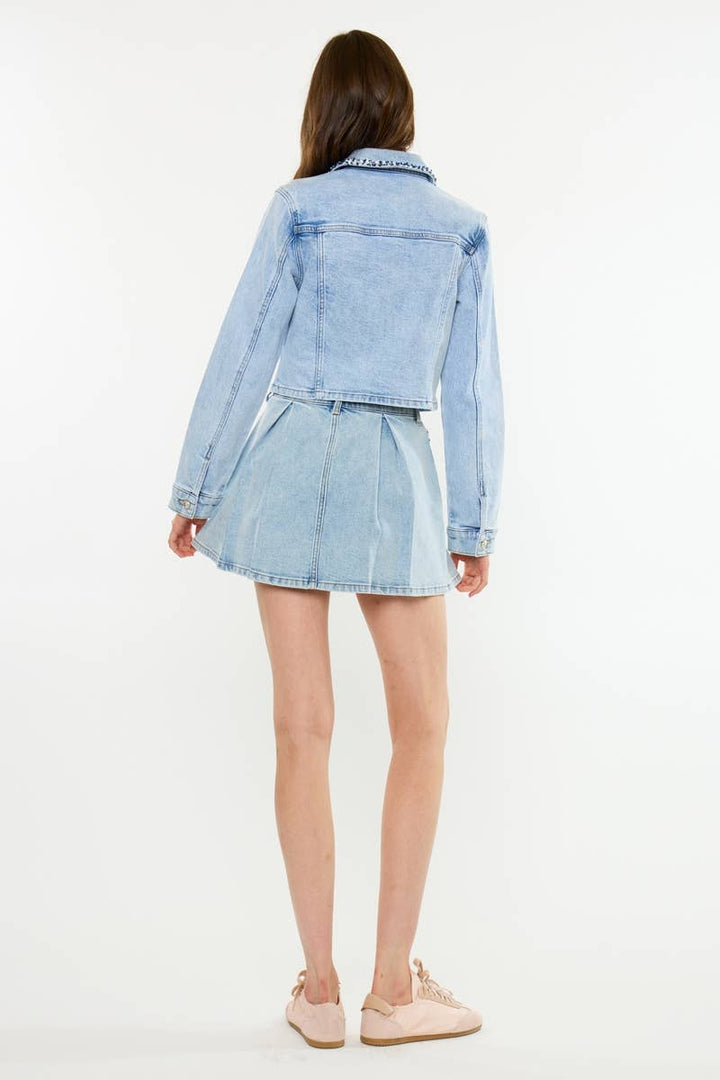 MID RISE BOUCLE TRIM MINI SKIRT-KC2244L