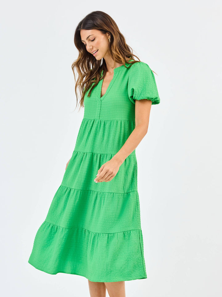 Mary Square Green Kinsley Seersucker Dress