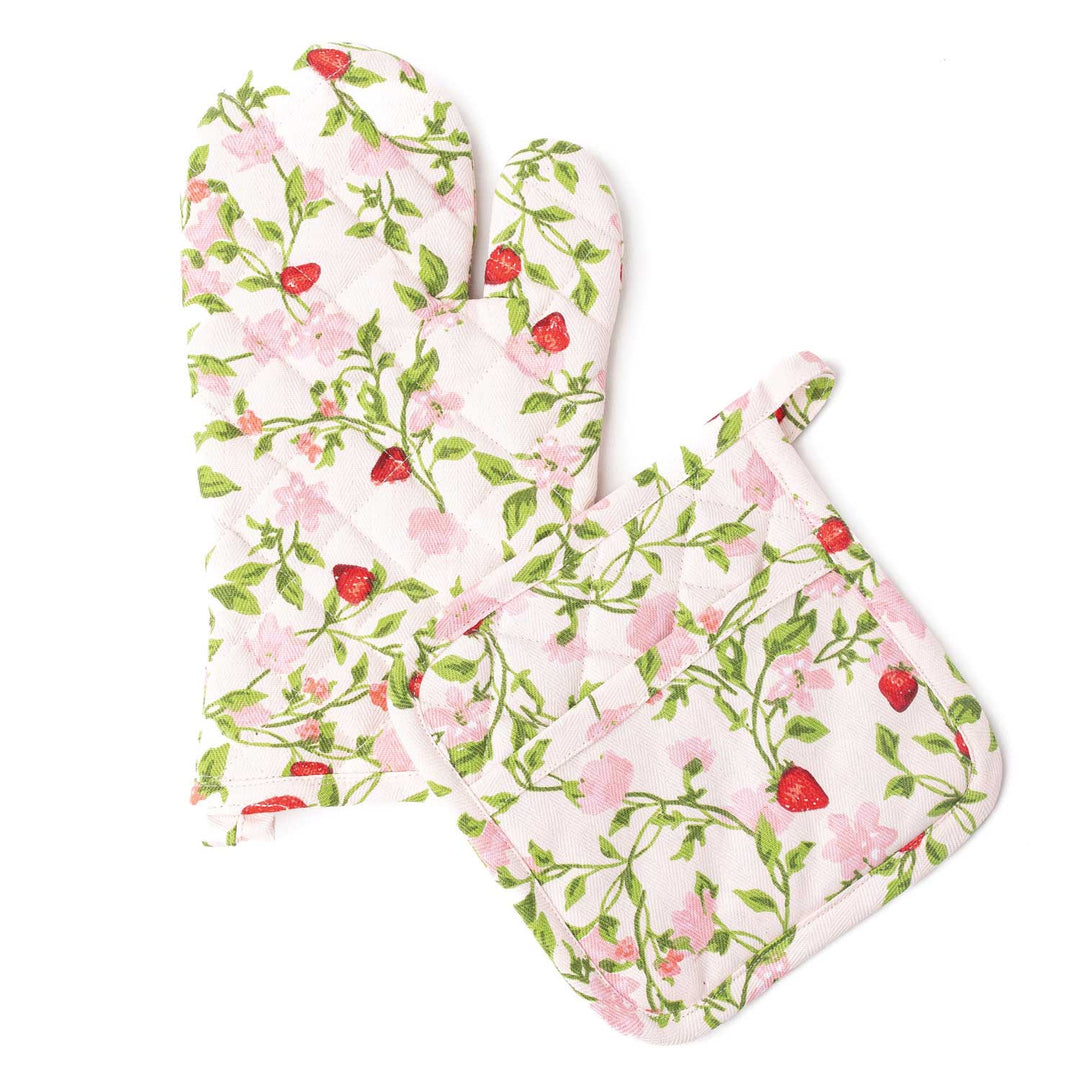 Oak Lane Botanical Berry Oven Mitt Set