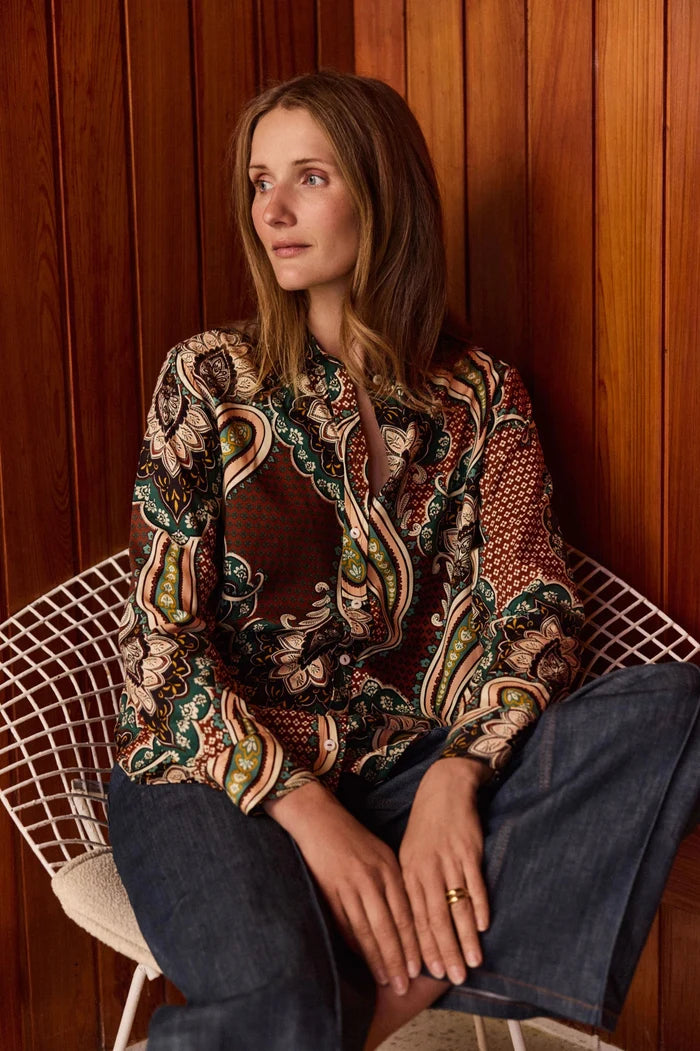 Foxcroft Meghan Autumn Paisley Long Sleeve Shirt