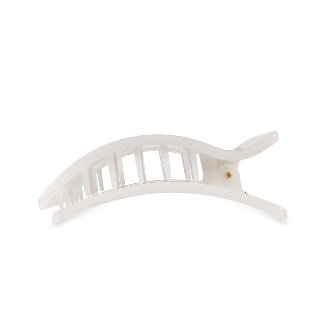 Teleties Flat Rectangle Hair Clip | Medium | Coconut White