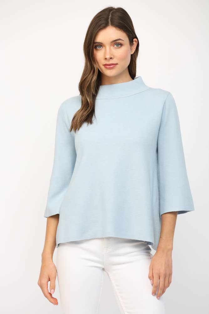 MOCK NECK PULLOVER SWEATER/BELL SLEEVE VA-35