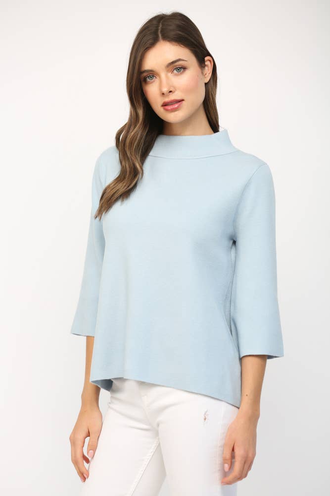 MOCK NECK PULLOVER SWEATER/BELL SLEEVE VA-35
