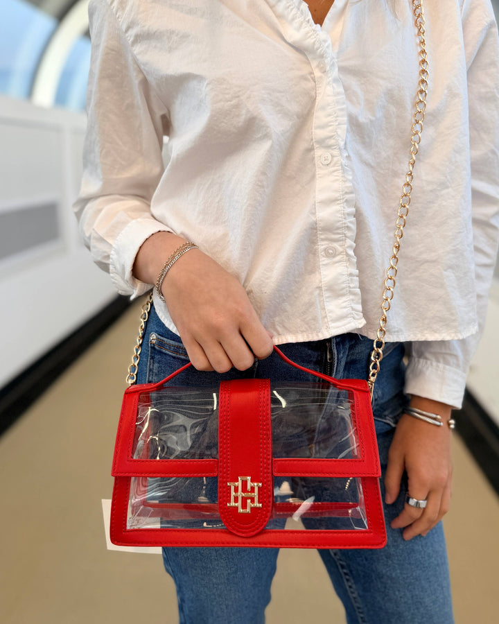 Caroline Hill Red Grace Clear Bag