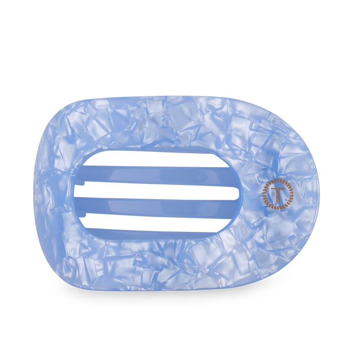 Teleties Flat Round Hair Clip | Large | Blue Lagoon