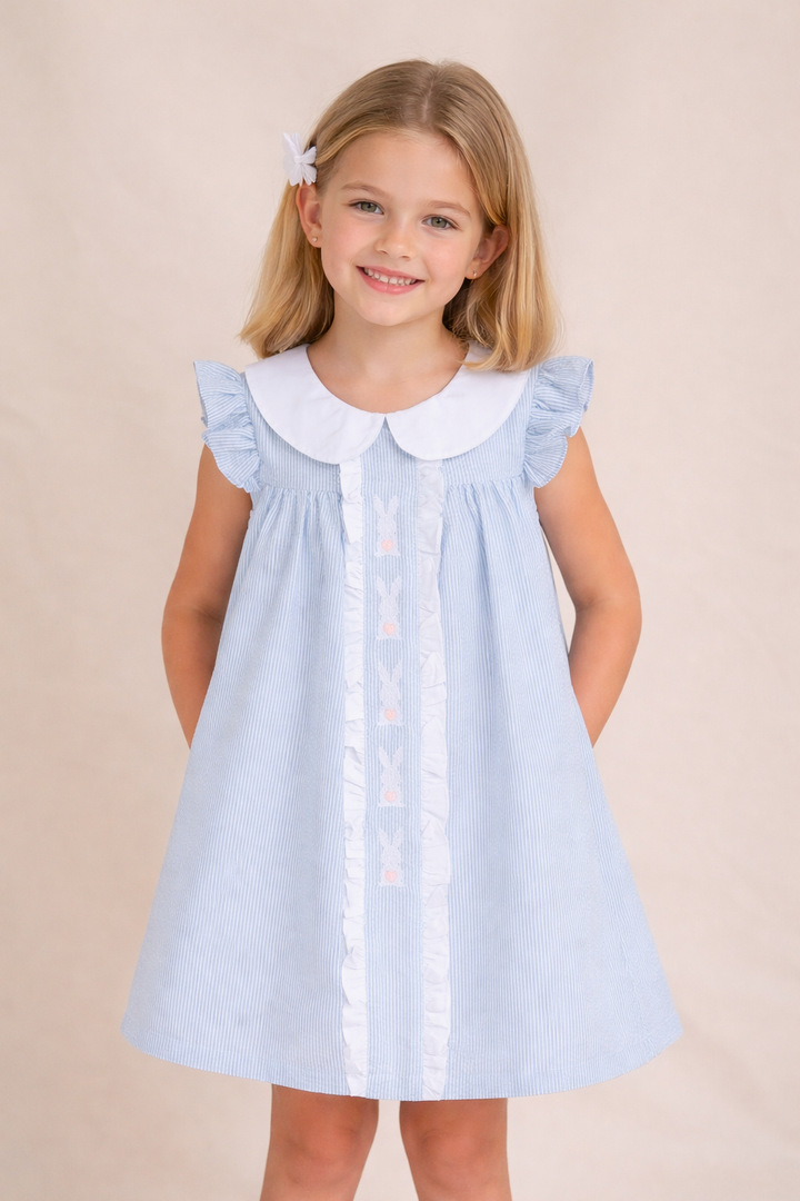 Lil Cactus Light Blue Ruffle Bunny Dress