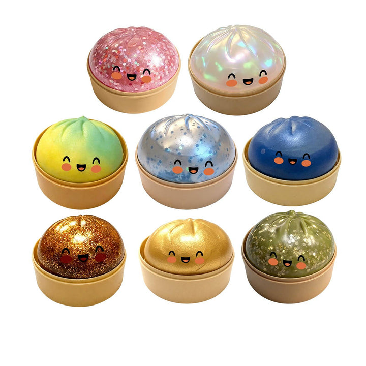 Squishy Dumpling Realistic Steamed Bun Stress Relief Squeeze Toy