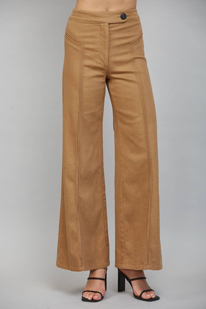 High Waisted Flare Pant with Decorative Seam