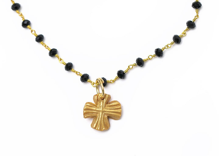 Hidden Truth Black Onyx chain with Julia Cross Necklace