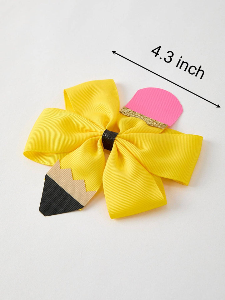 Back To School Pencil Hair Bow Clip