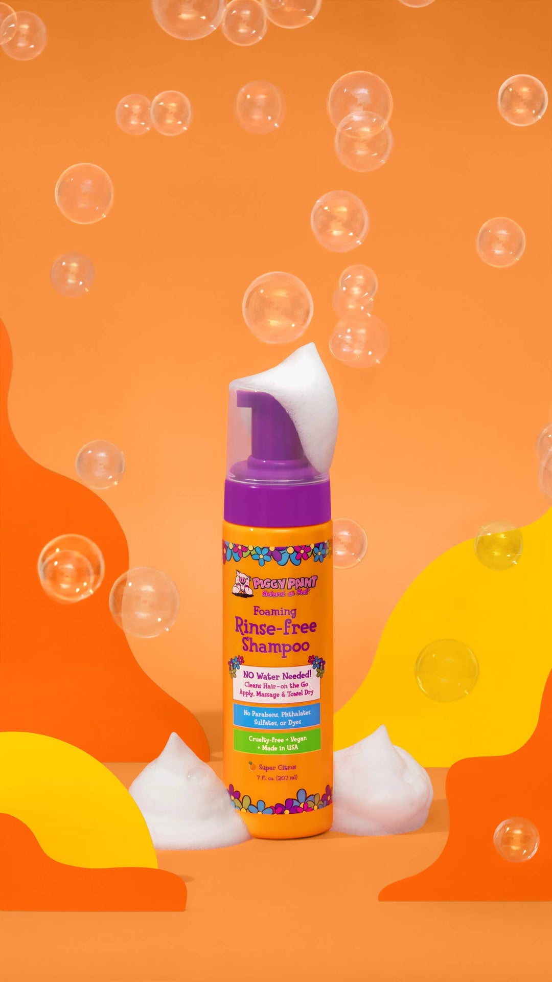 Piggy Pant Super Citrus Foaming Rinse Free Shampoo Non-toxic Hair Care