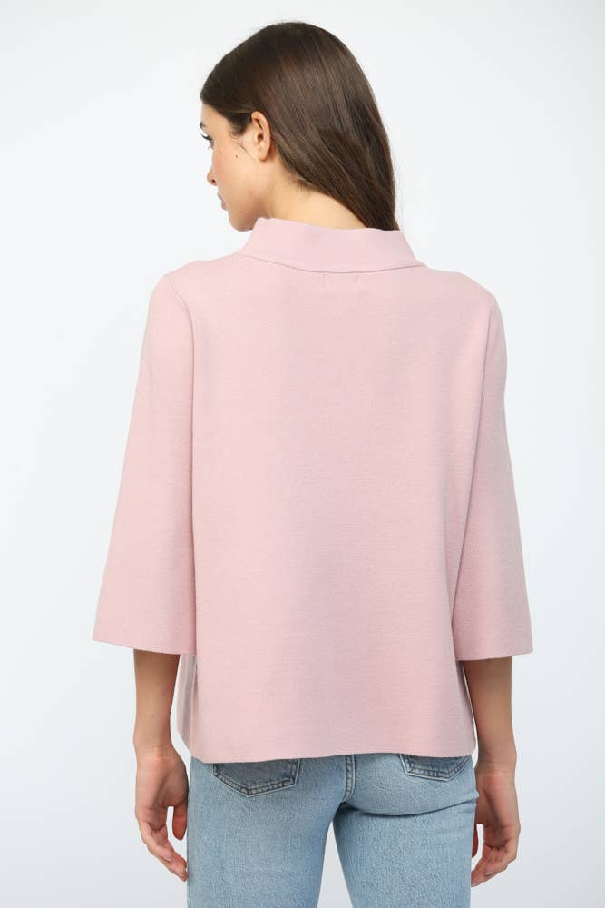 MOCK NECK PULLOVER SWEATER/BELL SLEEVE VA-35