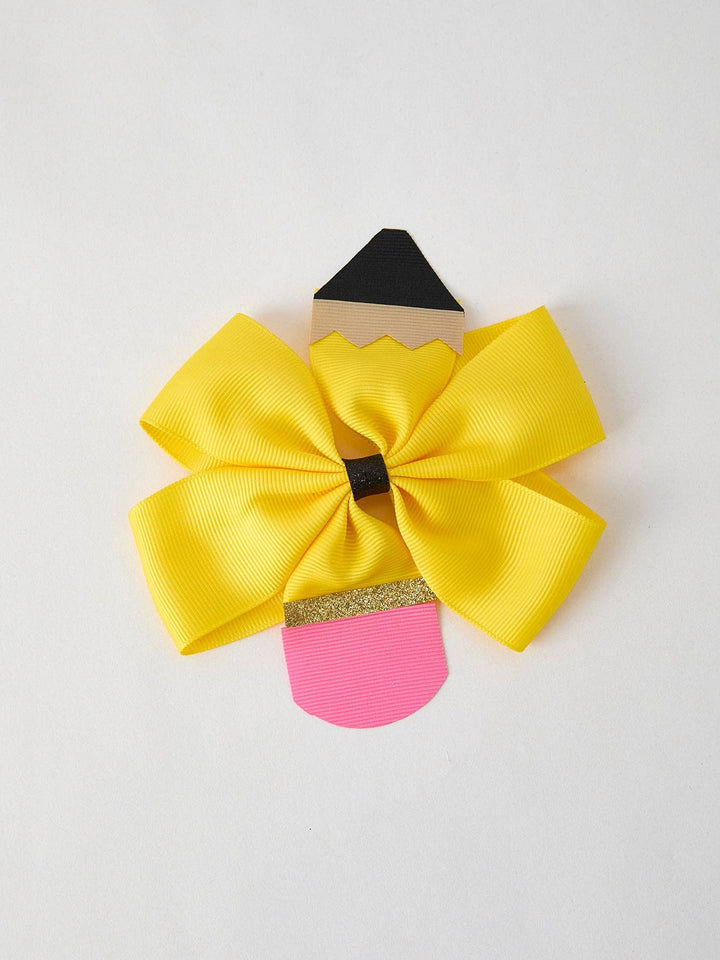 Back To School Pencil Hair Bow Clip