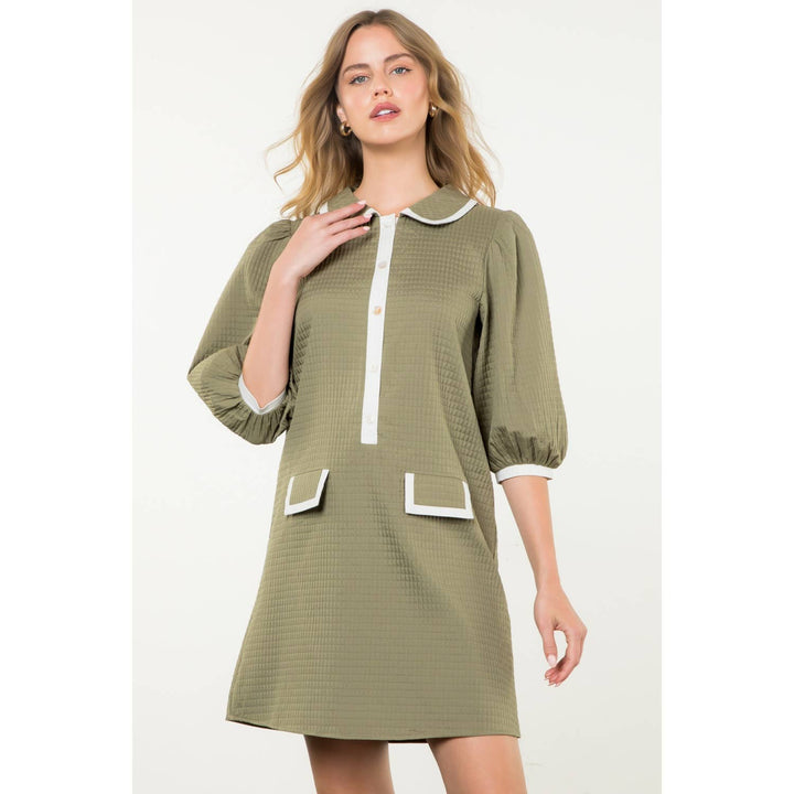 Long Sleeve Textured Midi Dress