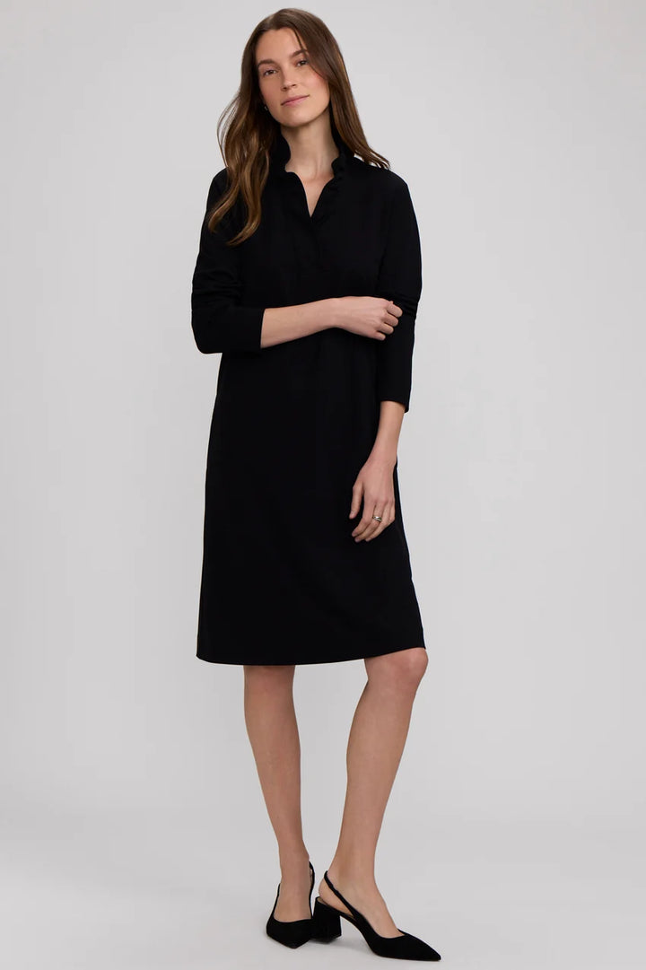Foxcroft Black Tammy Knit Crepe Long Sleeve Dress