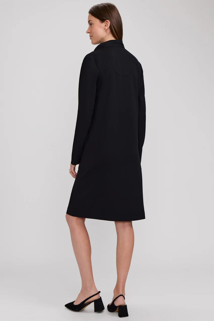 Foxcroft Black Tammy Knit Crepe Long Sleeve Dress