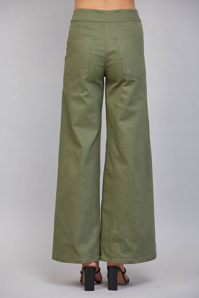 High Waisted Flare Pant with Decorative Seam