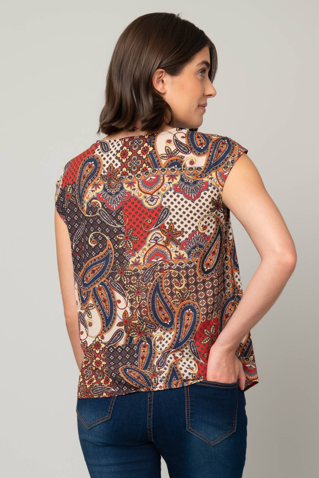 Paisley Cowl Neck Blouse
