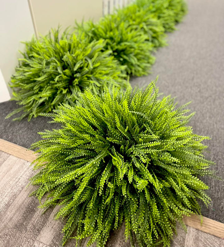 Artificial Beaded Grass Half Greenery Ball