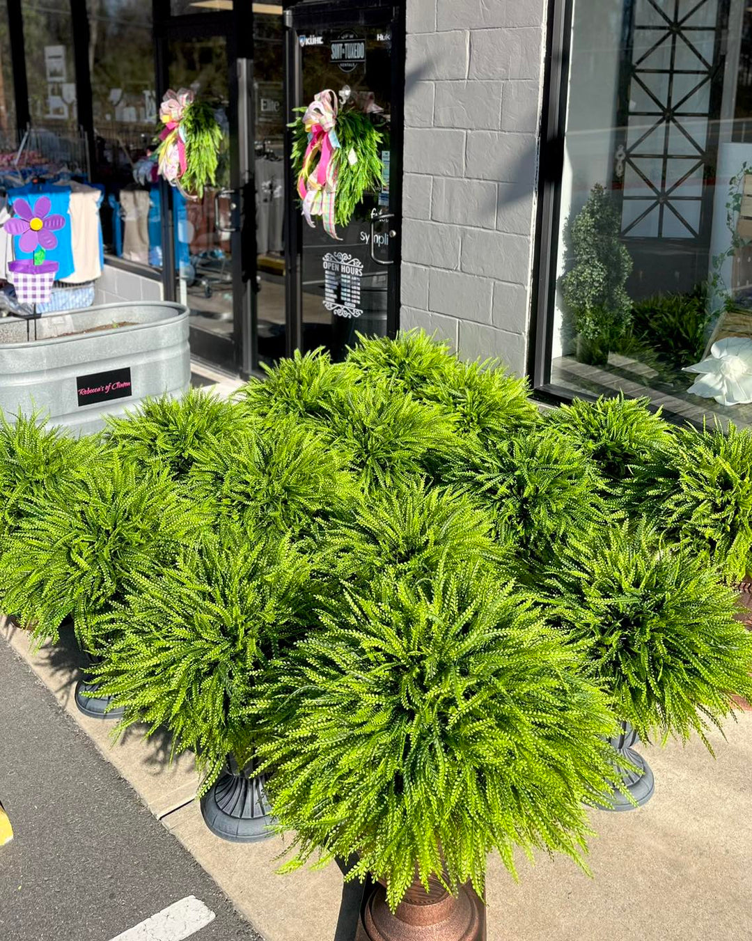 Artificial Beaded Grass Half Greenery Ball