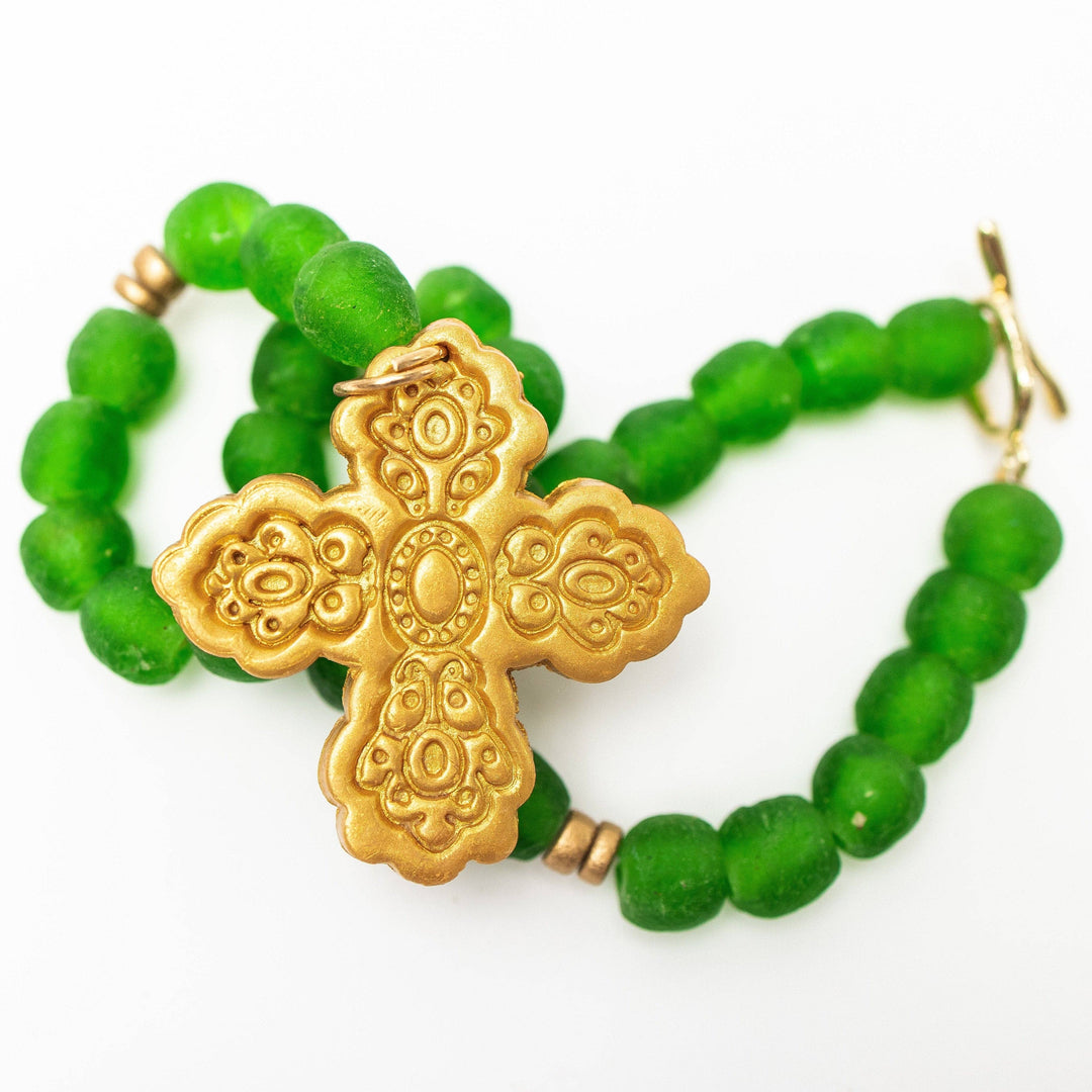 Hidden Truth Jewelry Green African Glass with Susie Cross