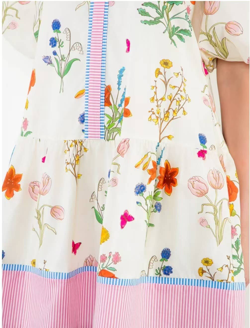 Marbella Bohemia Floral Puff Sleeve Midi Dress