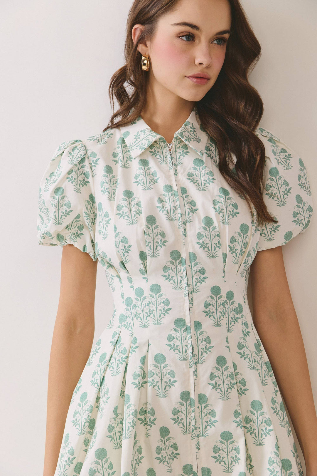 Floral Print Bubble Hem Mini Dress