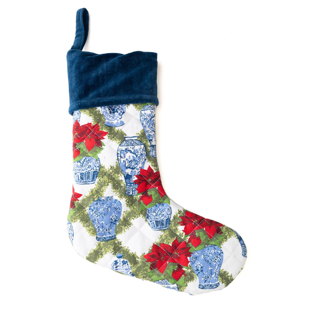 Poinsettias Quilted Stocking