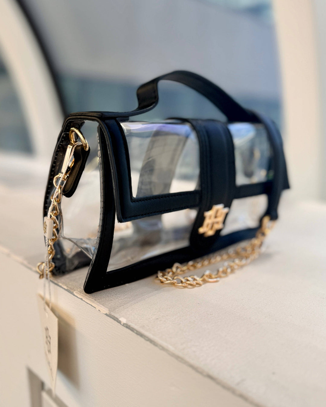 Caroline Hill Grace Clear Bag-Black