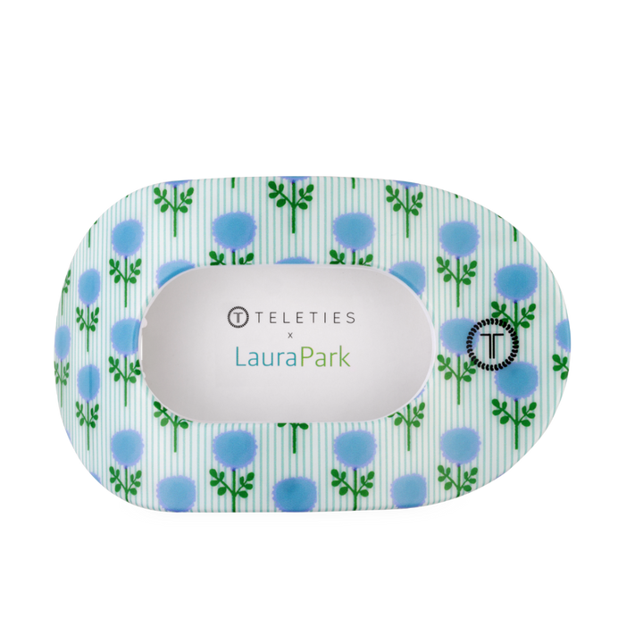 Teleties x Laura Park Blue Marigold Large Flat Round Hair Clip