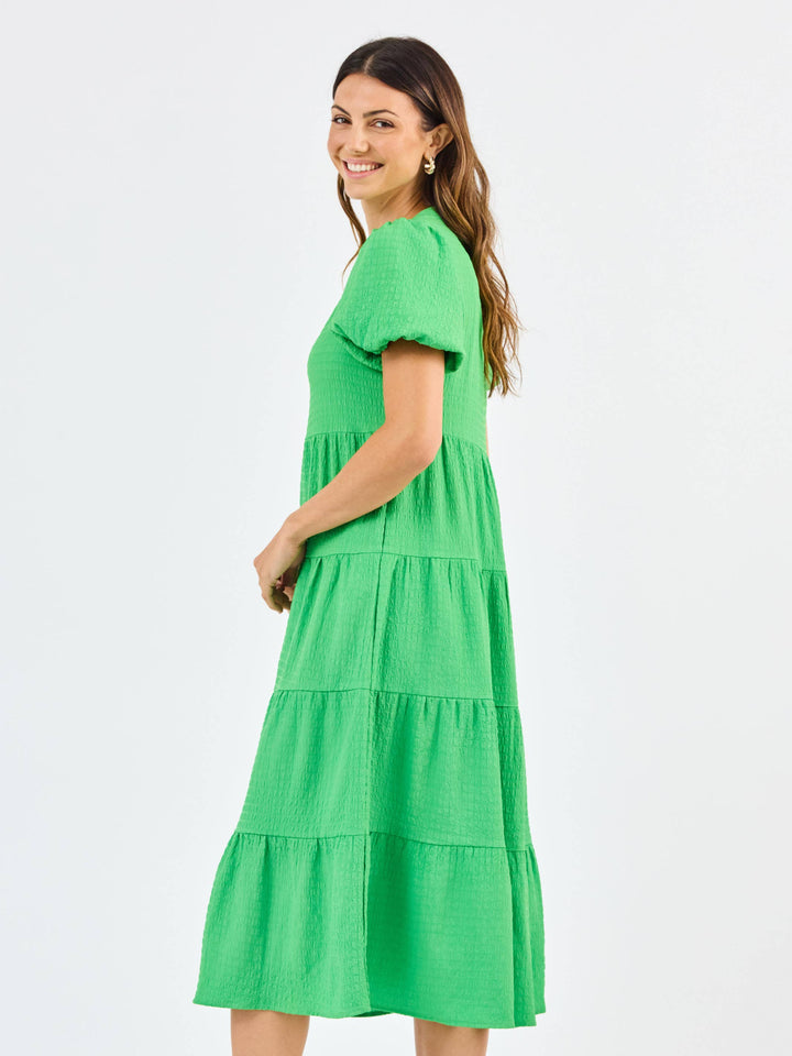 Mary Square Green Kinsley Seersucker Dress