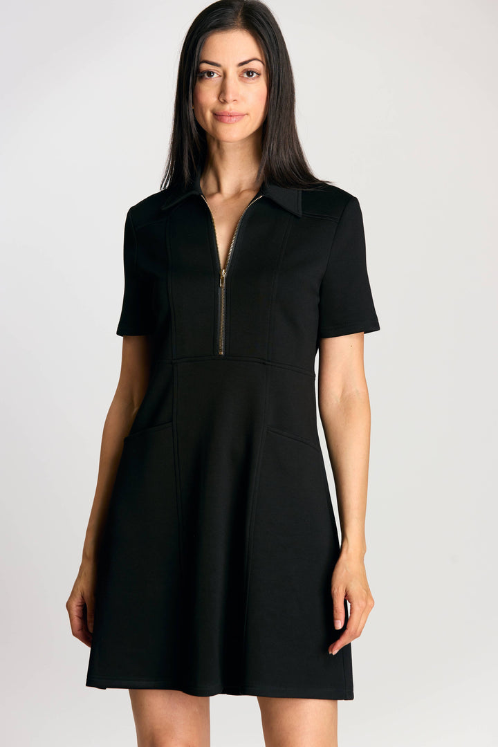 P. CILL Butter Modal Quarter Zip Short Sleeve Dress